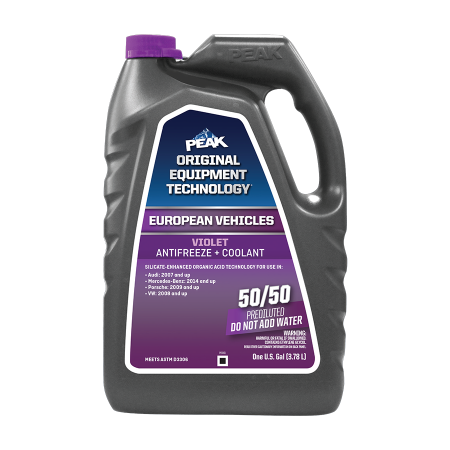 PEAK Antifreeze + Coolant: European Vehicles VIOLET - Grade A